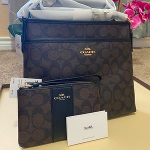 Coach crossbody handbag purse bag with wallet set